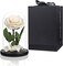 Preserved Flowers White Roses in Glass Dome (White) 4.7"D x 4.7"W x 7.5"H